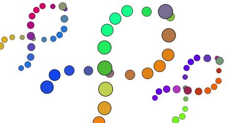 Colorful dot dna strands on white background