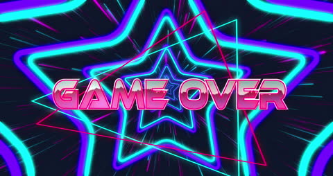Retro Neon Game Over Animation with Futuristic Graphics