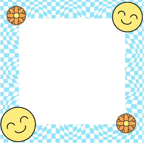 Cheerful Transparent Frame with Smiling Icons and Orange Daisies - Download Free Stock Videos Pikwizard.com