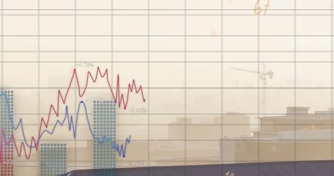 Financial Data Analysis with Modern Cityscape Background