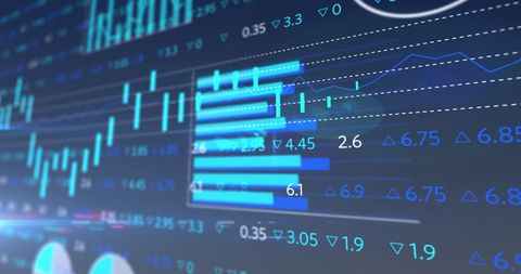 Dynamic Financial Display with Real-Time Stock Data and Graphs - Download Free Stock Images Pikwizard.com