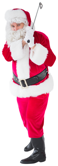 Transparent Santa Claus Enthusiastically Playing Golf - Download Free Stock Videos Pikwizard.com