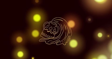 Aquarius zodiac sign over abstract lens flares