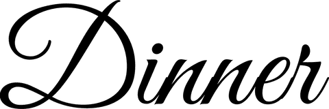 Dinner text design on transparent background for food and cooking themes