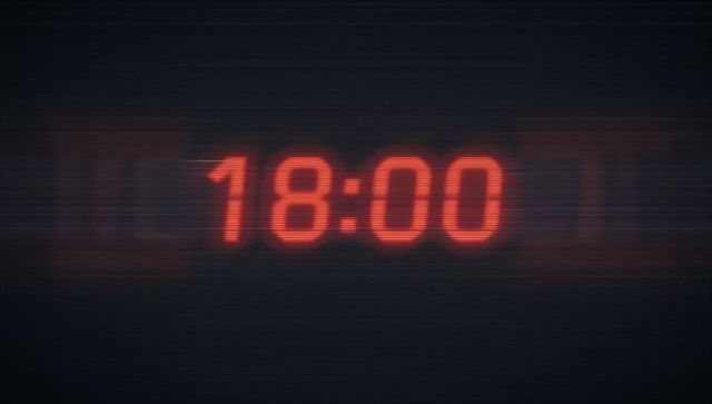 Digital led clock display showing 18:00 with futuristic vibes