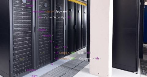 Multicolored Coding Over Data Server Racks in Modern Server Room - Download Free Stock Images Pikwizard.com