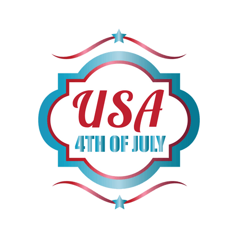 Vector design transparent fourth of july holiday badge usa celebration