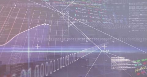 Futuristic Digital Dashboard with Rising Graph and Data Streams