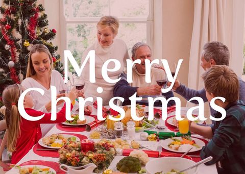 Family Celebrating Joyful Christmas Meal Together