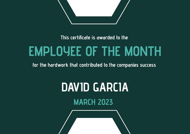 Employee of the month text with name and date in white and blue on dark green with cut out detail - Download Free Stock Videos Pikwizard.com