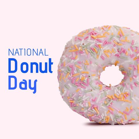 celebrating national donut day with colorful sprinkled treat - Download Free Stock Templates Pikwizard.com