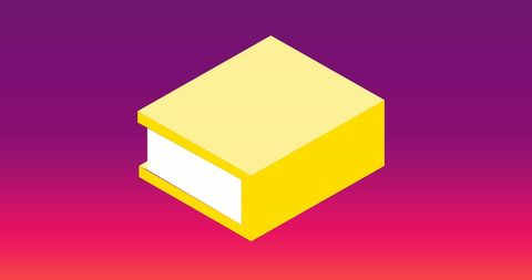 Yellow book icon on gradient background