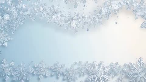 Glittering Snowflake Border Animation with Drifting Crystals and Parallax for Winter Titles