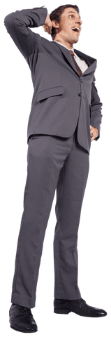 Happy Surprised Businessman on Transparent Background