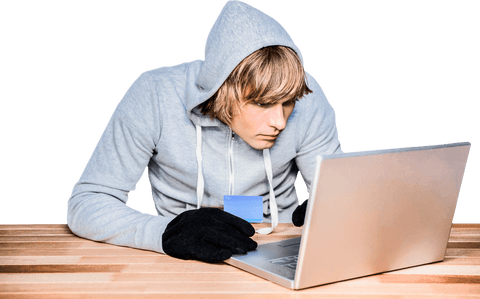 Transparent Cybercriminal Hacking with Laptop and Credit Card - Download Free Stock Videos Pikwizard.com