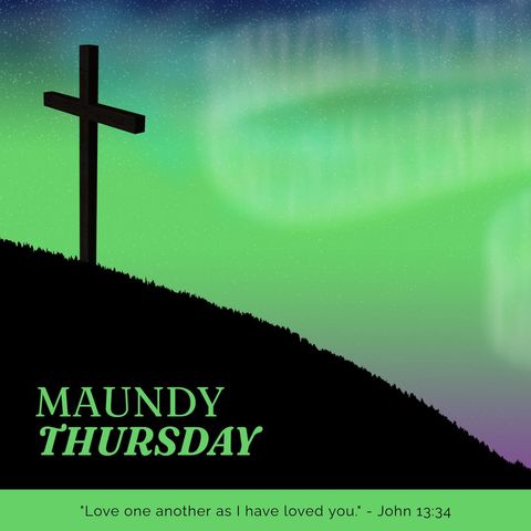 maundy thursday cross against northern lights sky - Download Free Stock Templates Pikwizard.com