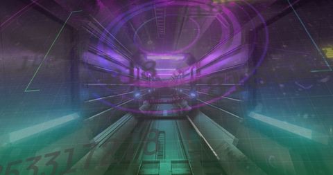 futuristic digital tunnel with dynamic shapes and numbers - Download Free Stock Images Pikwizard.com