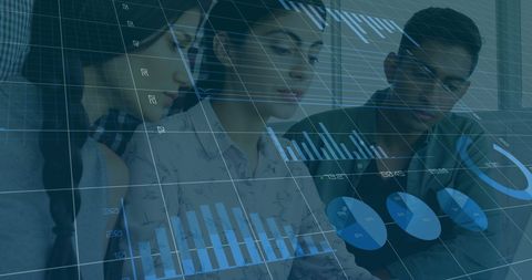 Collaboration in Technology Business with Data Visualization Overlay