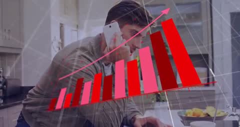 Business Professional Discussing Financial Growth Chart at Home