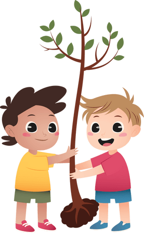 Childhood Joy Embracing Nature on Transparent Background