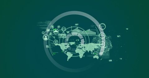 Digital Interface with Financial Data and Global Connections - Download Free Stock Images Pikwizard.com