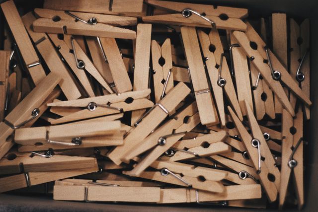 Heap of Wooden Clothespins in Close View - Download Free Stock Images Pikwizard.com