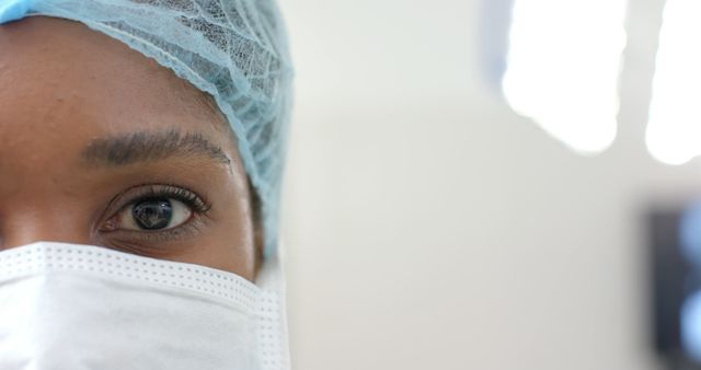 Close-up of Surgeon Wearing Mask and Head Cover - Download Free Stock Images Pikwizard.com