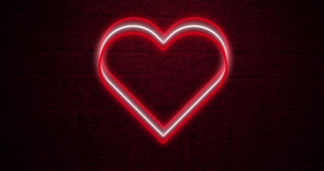 Neon Heart Sign on Dark Brick Wall - Download Free Stock Images Pikwizard.com