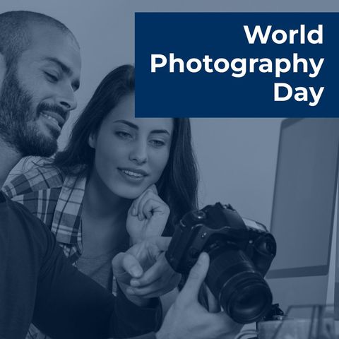 couple celebrating world photography day with camera exploration - Download Free Stock Templates Pikwizard.com