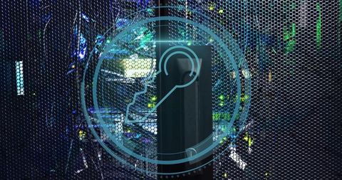 Data center security insight with key lock protocol concept