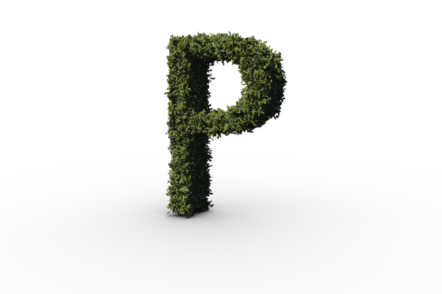 Transparent 3D Letter P Shaped from Green Leaves - Download Free Stock Videos Pikwizard.com