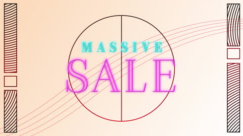 Massive Sale Banner with Geometric Elements