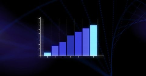 Growing Bar Graph and Digital Data Theme - Download Free Stock Images Pikwizard.com