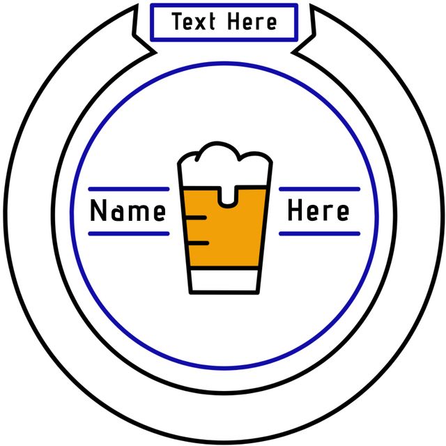 Beer Mug Badge Template for Brewery Events and Pub Crawls - Download Free Stock Templates Pikwizard.com