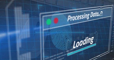 Digital Processing Interface with Fingerprint Identification - Download Free Stock Images Pikwizard.com