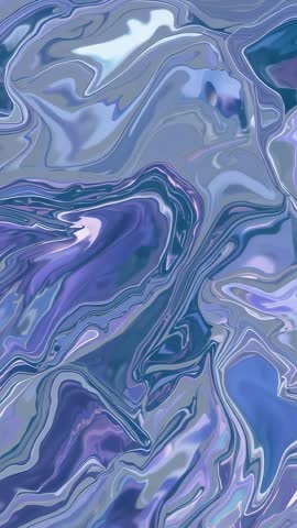 Marbled Iridescent Liquid Loop for Vertical Video — Shifting Glossy Swirls and Blue-Violet Sheen