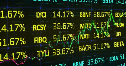 Green Numbers and Graph Depicting Earning Projections on Electronic Display - Download Free Stock Images Pikwizard.com