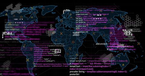 Global Digital Interface with World Map and Data Streams - Download Free Stock Images Pikwizard.com