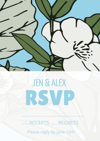 elegant floral rsvp invitation template for weddings - Download Free Stock Templates Pikwizard.com