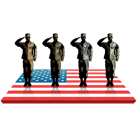 saluting soldiers silhouette on usa flag transparent background - Download Free Stock Videos Pikwizard.com