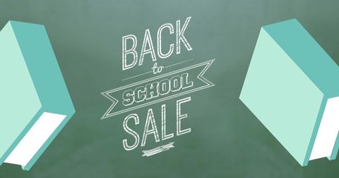 Back to School Sale Illustration on Chalkboard Background