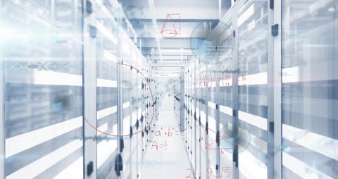 Futuristic Tech Interface in Modern Data Center