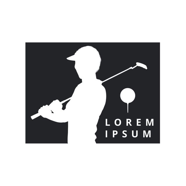 Elegant Golfer Silhouette Illustration for Event Promotions - Download Free Stock Templates Pikwizard.com