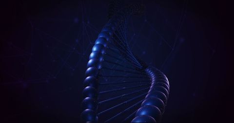 Futuristic 3D Blue DNA Strand on Dark Background - Download Free Stock Images Pikwizard.com