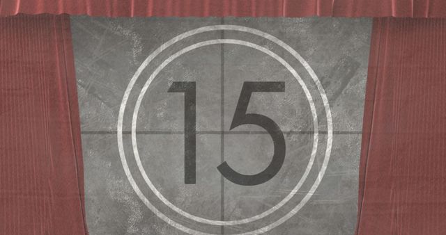 Vintage Movie Countdown Timer over Theater Curtains - Download Free Stock Images Pikwizard.com