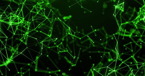 Digital Network Abstract with Green Glowing Connections - Download Free Stock Images Pikwizard.com