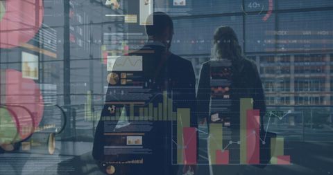 Business Professionals Analyzing Virtual Data and Graphs in Modern Office - Download Free Stock Images Pikwizard.com