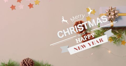 festive christmas greetings with seasonal decorations - Download Free Stock Images Pikwizard.com