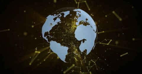 digital connected globe with network design - Download Free Stock Images Pikwizard.com