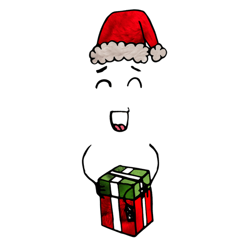 Smiling Figure with Christmas Hat and Gifts on Transparent - Download Free Stock Videos Pikwizard.com